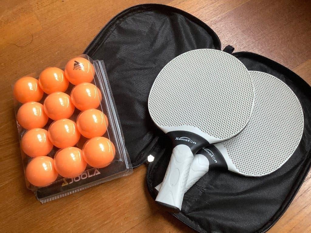 Senston Tafeltennis batjes met ballen tas pingpongpeddel set, Sport en Fitness, Tafeltennis, Ophalen of Verzenden, Zo goed als nieuw