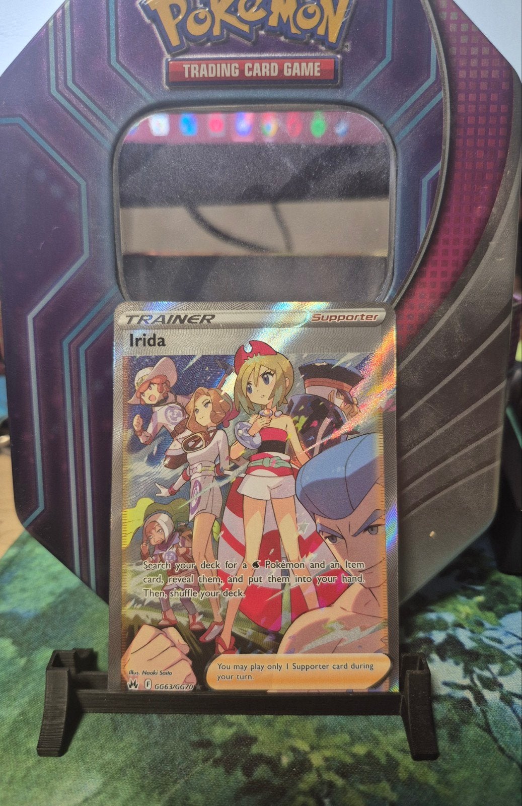 Pokémon TCG Irida Trainer Kaart (Full Art, Foil), Hobby en Vrije tijd, Ophalen of Verzenden, Zo goed als nieuw, Losse kaart, Foil