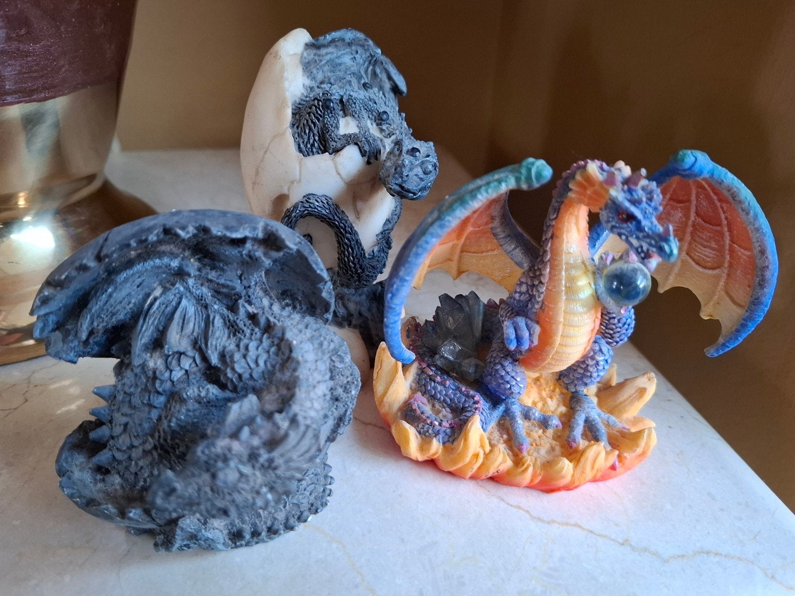 Set van 3 Drakenbeeldjes, Ophalen of Verzenden