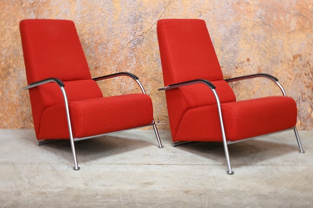 ZGANieuw 1 rode stoffen Harvink Mirakel design fauteuil, Harvink, Harvink, 75 tot 100 cm, Ophalen of Verzenden