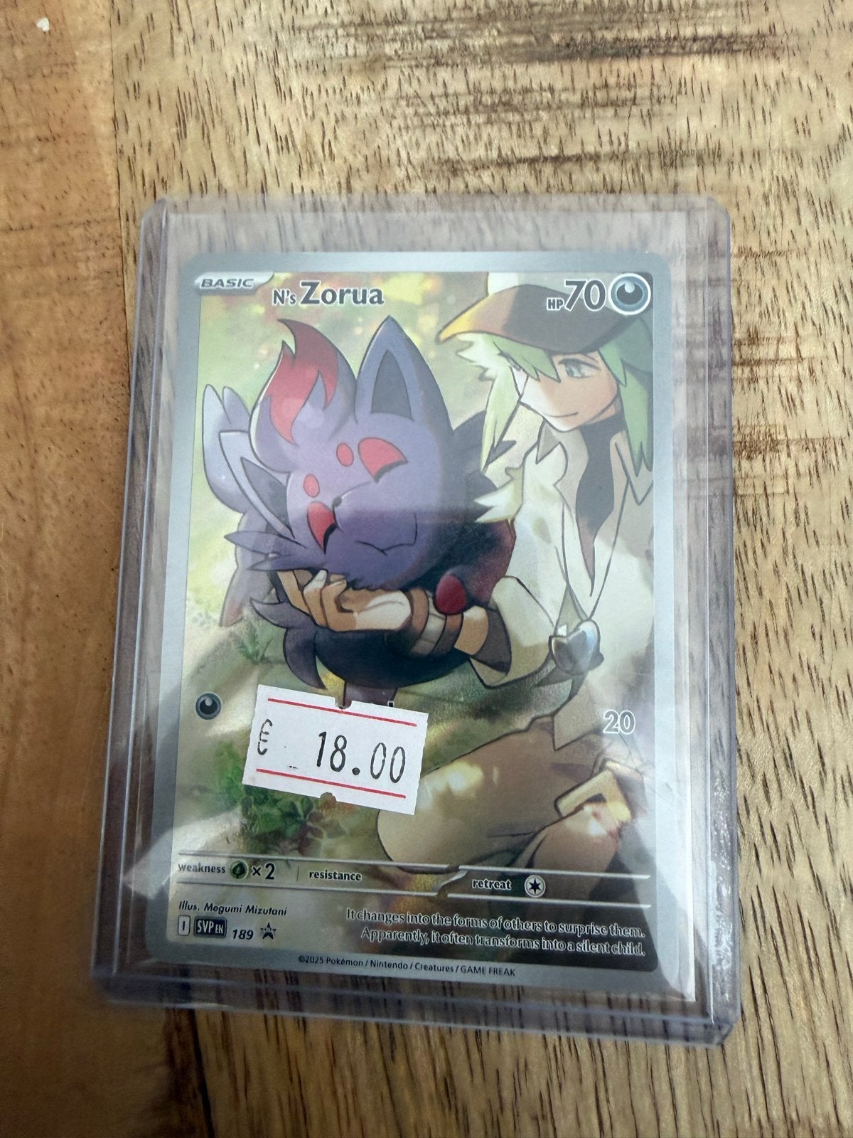 Pokémon Kaart N's Zorua SVPIN 189 - Zeldzaam, Ophalen of Verzenden, Zo goed als nieuw, Losse kaart