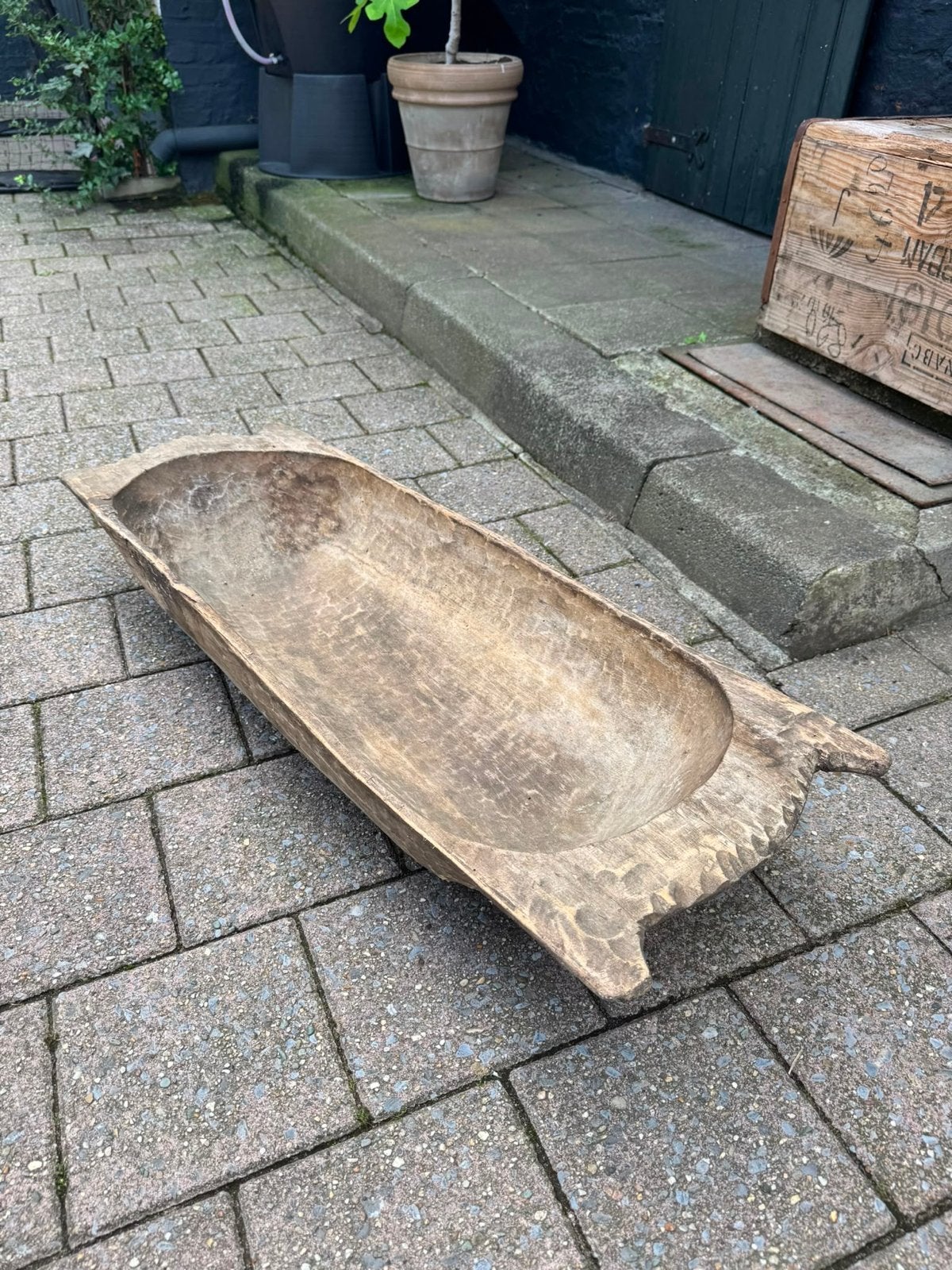Antieke houten trog - Rustieke decoratie, Ophalen