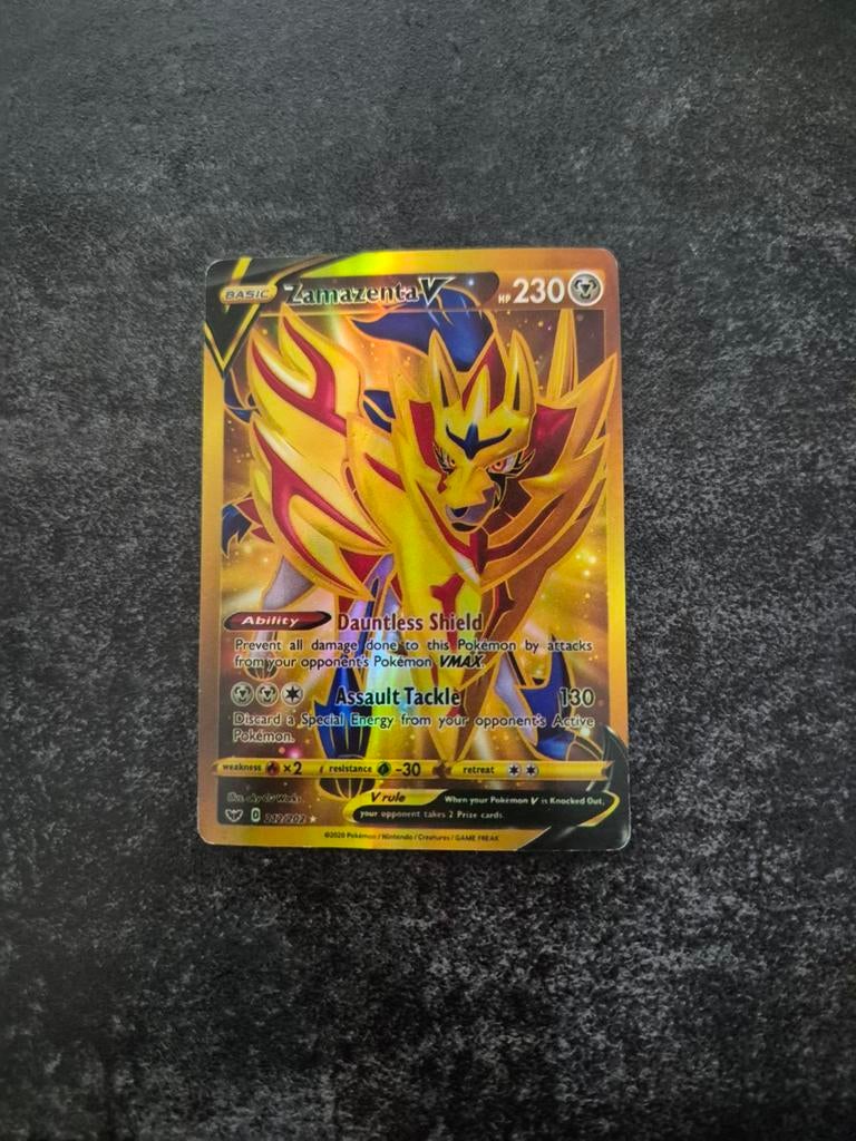 Pokémon TCG Zamazenta V 212/202 Secret Rare, Hobby en Vrije tijd, Verzamelkaartspellen | Pokémon, Ophalen of Verzenden, Zo goed als nieuw