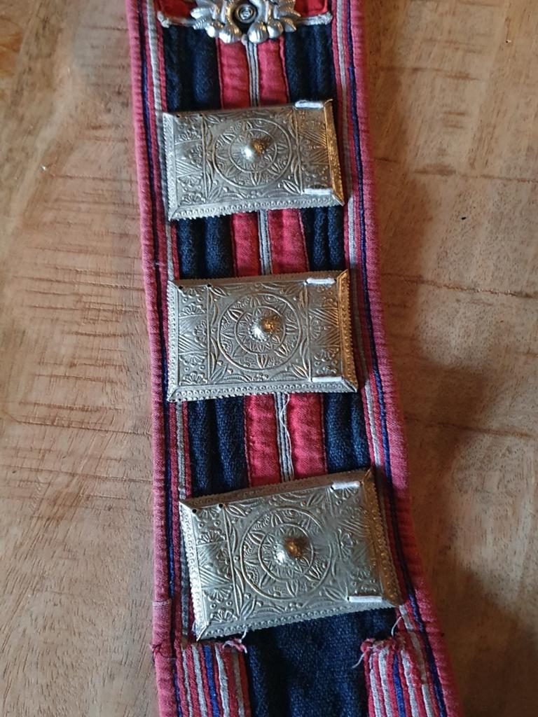 Vintage handgemaakte etnische halsketting/borststuk, Ophalen of Verzenden