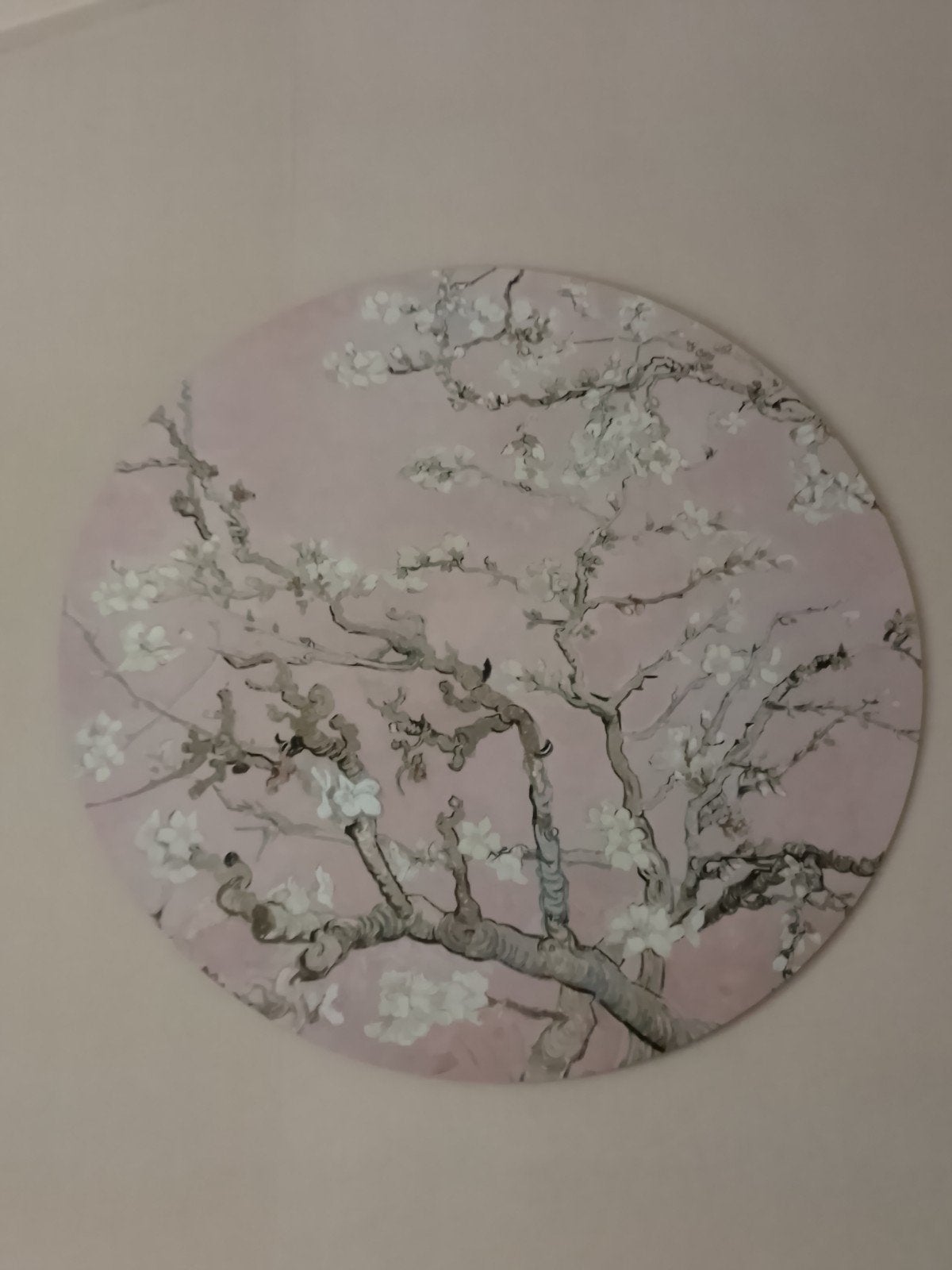 Van Gogh Amandelbloesem Schilderij - Rond - Dia 130cm, Doek, Impressionistisch, Handgeschilderd, Olieverf