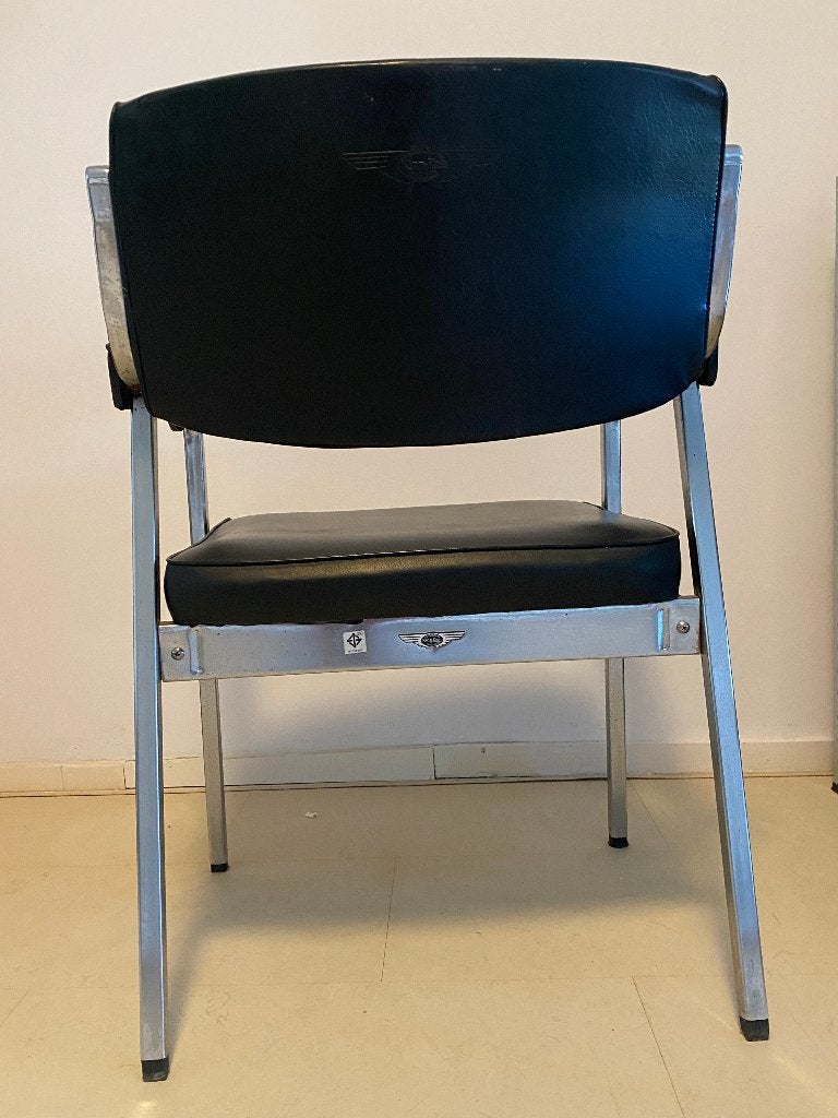 Vintage Bureaustoel - Zwart met Metaal, Ophalen, Gebruikt, Zwart, Vintage, Klassiek