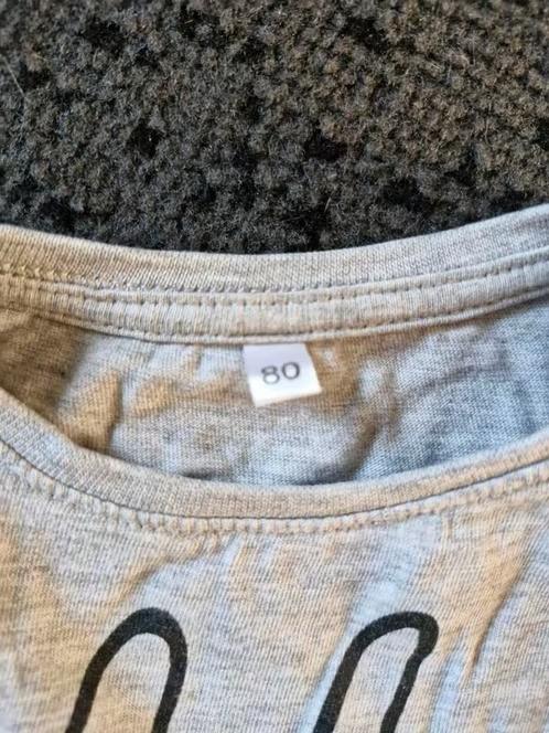 Grijs jurkje met konijn Maat 80 h3, Zeeman, Meisje, Jurkje of Rokje, Onbekend