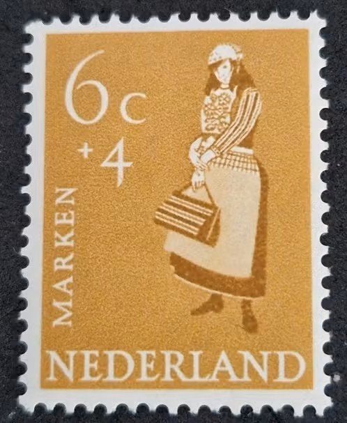 Nederland 1958 - nvph 708 - Zomerzegel - plakkerafdruk ab1, Postzegels en Munten, Ophalen of Verzenden, Na 1940