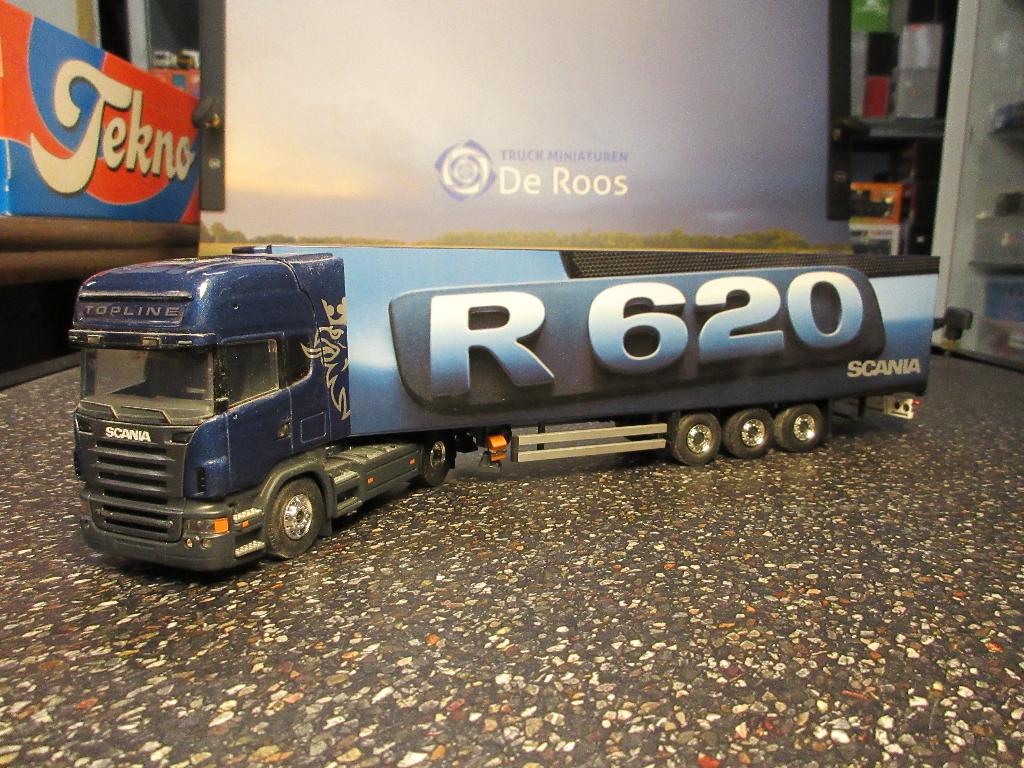 Tekno Scania R 620 blauw demo, Ophalen of Verzenden, Nieuw, Bus of Vrachtwagen, Tekno