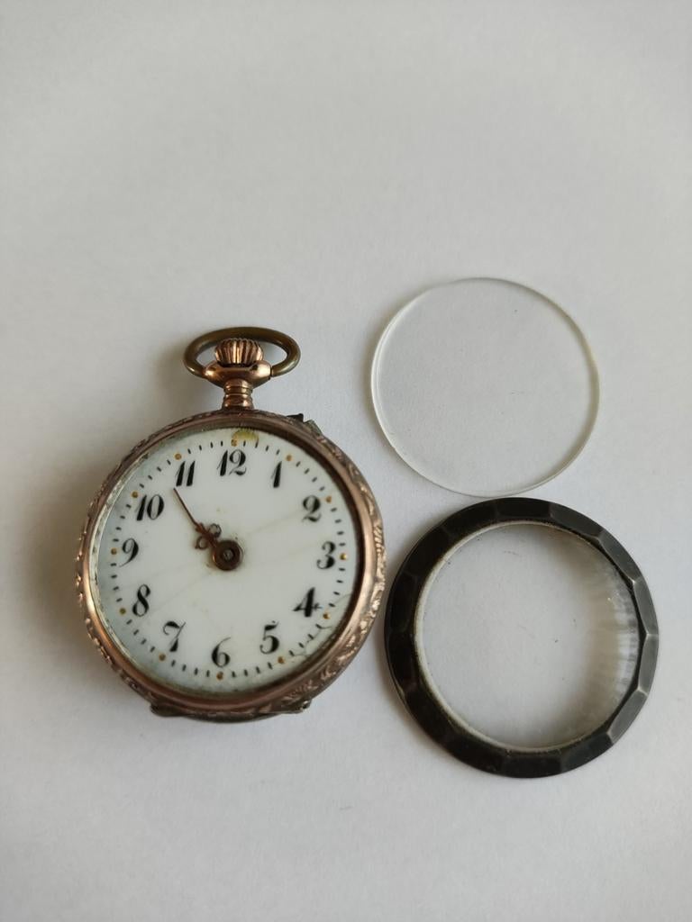 Mooi antiek kapot zakhorloge in antiek zakhorlogekastje, Verzenden, Overige materialen, Overige merken