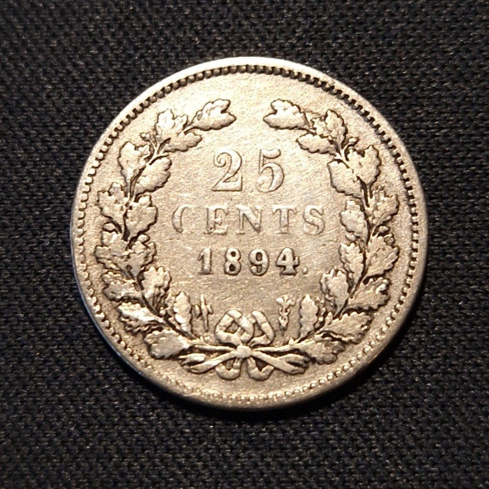 25 cent 1894, Verzenden, Zilver, 25 cent, Koningin Wilhelmina