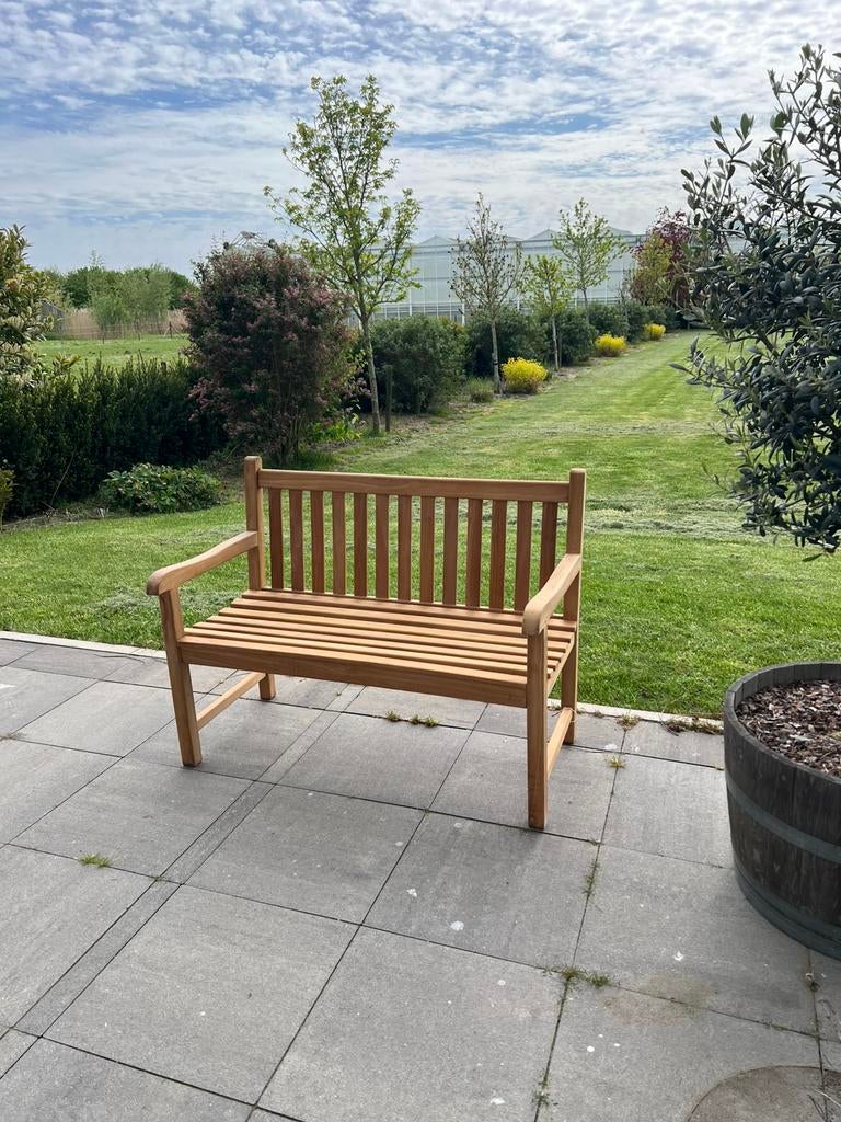 Teak tuinbank, Ophalen, Zo goed als nieuw, Teakhout