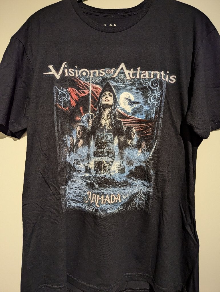 Nieuw Visions of Atlantis Armada 2024-tourshirt – maat L, Kleding | Heren, Verzenden, Nieuw, Maat 52/54 (L), Zwart
