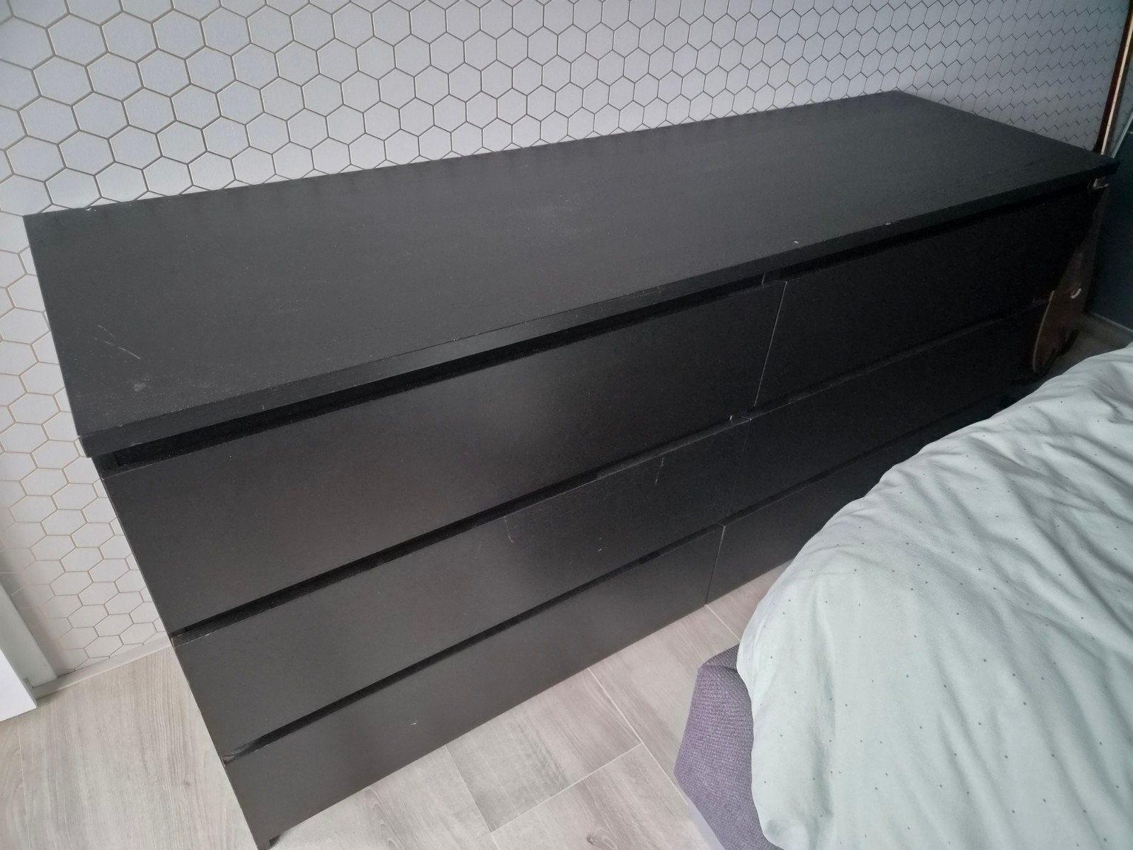Ikea Malm ladekast 6 lades zwartbruin, Huis en Inrichting, Ophalen, Gebruikt, 5 laden of meer, 150 tot 200 cm