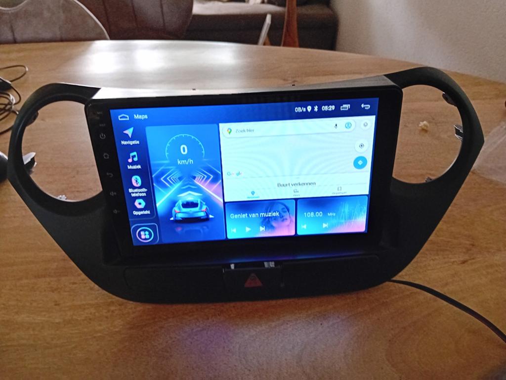Autoradio Navigatie Android Hyundai i10 2019 + Inbouwrand, Ophalen of Verzenden