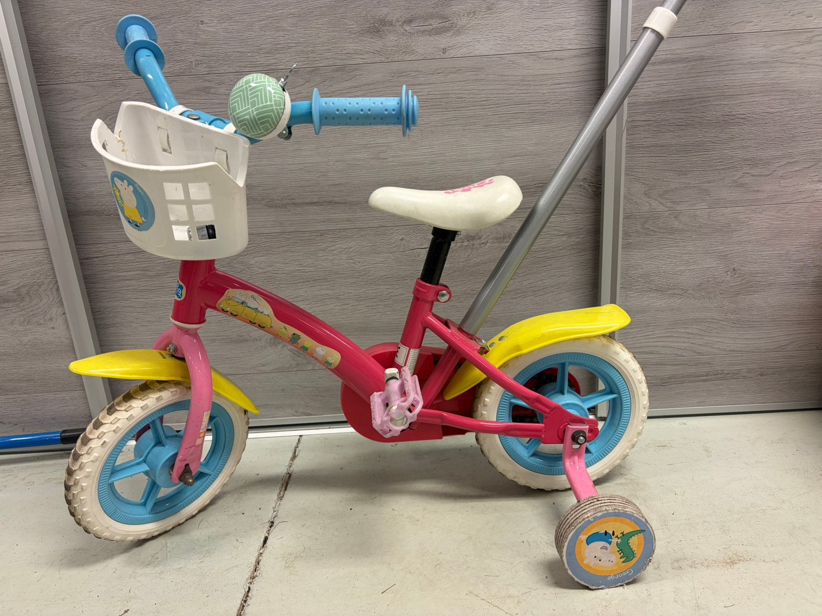 Peppa pig kinderfiets 12 inch met afneembare stang, Ophalen, Gebruikt, Minder dan 16 inch