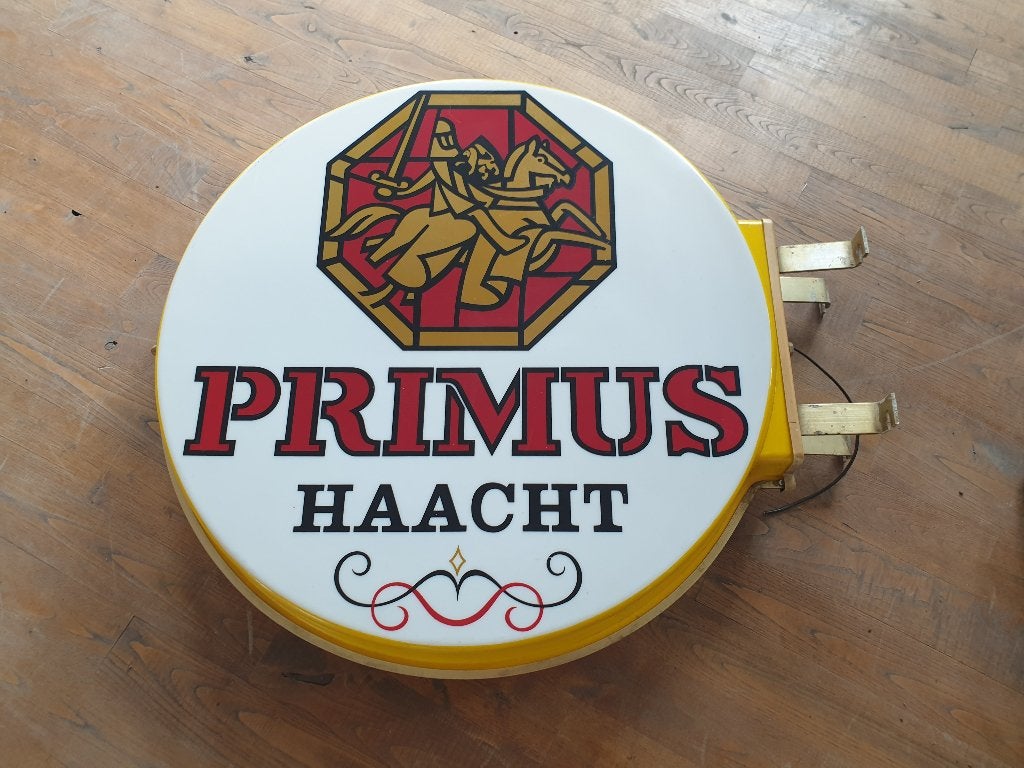 3x lichtreclame stelle primus leeuw bier, Gebruikt, ., Lichtbak of (neon) lamp, Ophalen of Verzenden