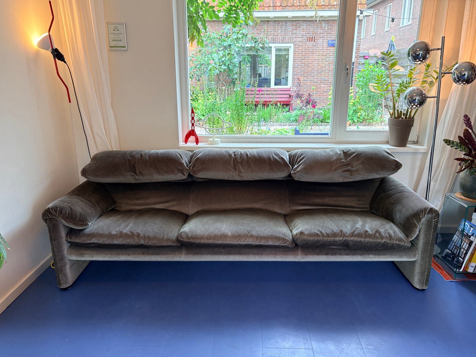 Vintage Cassina Maralunga - 3-sits - Italiaans design, Huis en Inrichting, Banken | Bankstellen, Ophalen, Gebruikt, Driepersoons