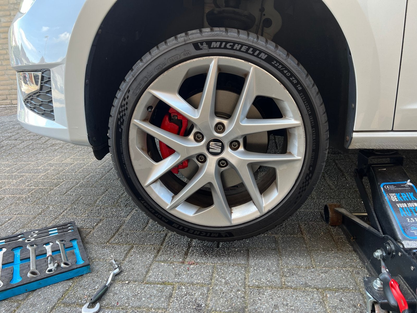 Seat Leon FR Velgen met Michelin Pilot Sport 5 Banden, Auto-onderdelen, Banden en Velgen, Ophalen, 18 inch, Gebruikt, Banden en Velgen