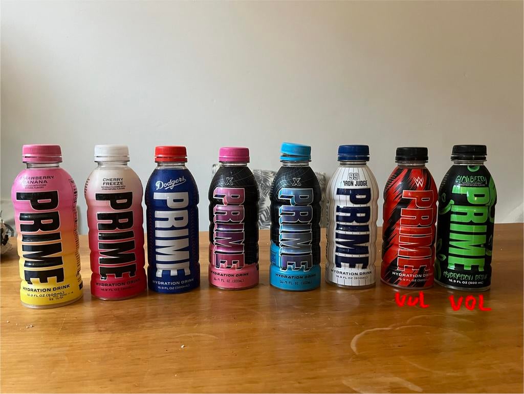 Prime flesjes, Sport en Fitness, Gezondheidsproducten en Wellness, Ophalen of Verzenden, Zo goed als nieuw, Poeder of Drank