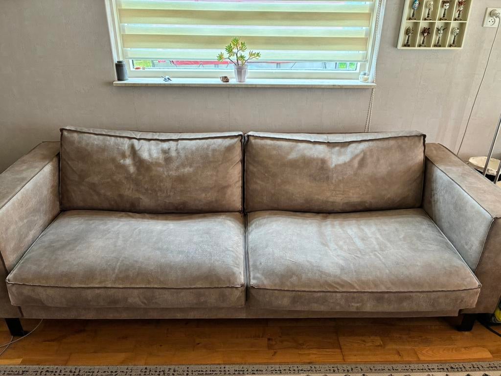 TEAB nog Mooie 3-zits bank, kleur taupe, Huis en Inrichting, Ophalen, Driepersoons, 75 tot 100 cm, Zo goed als nieuw