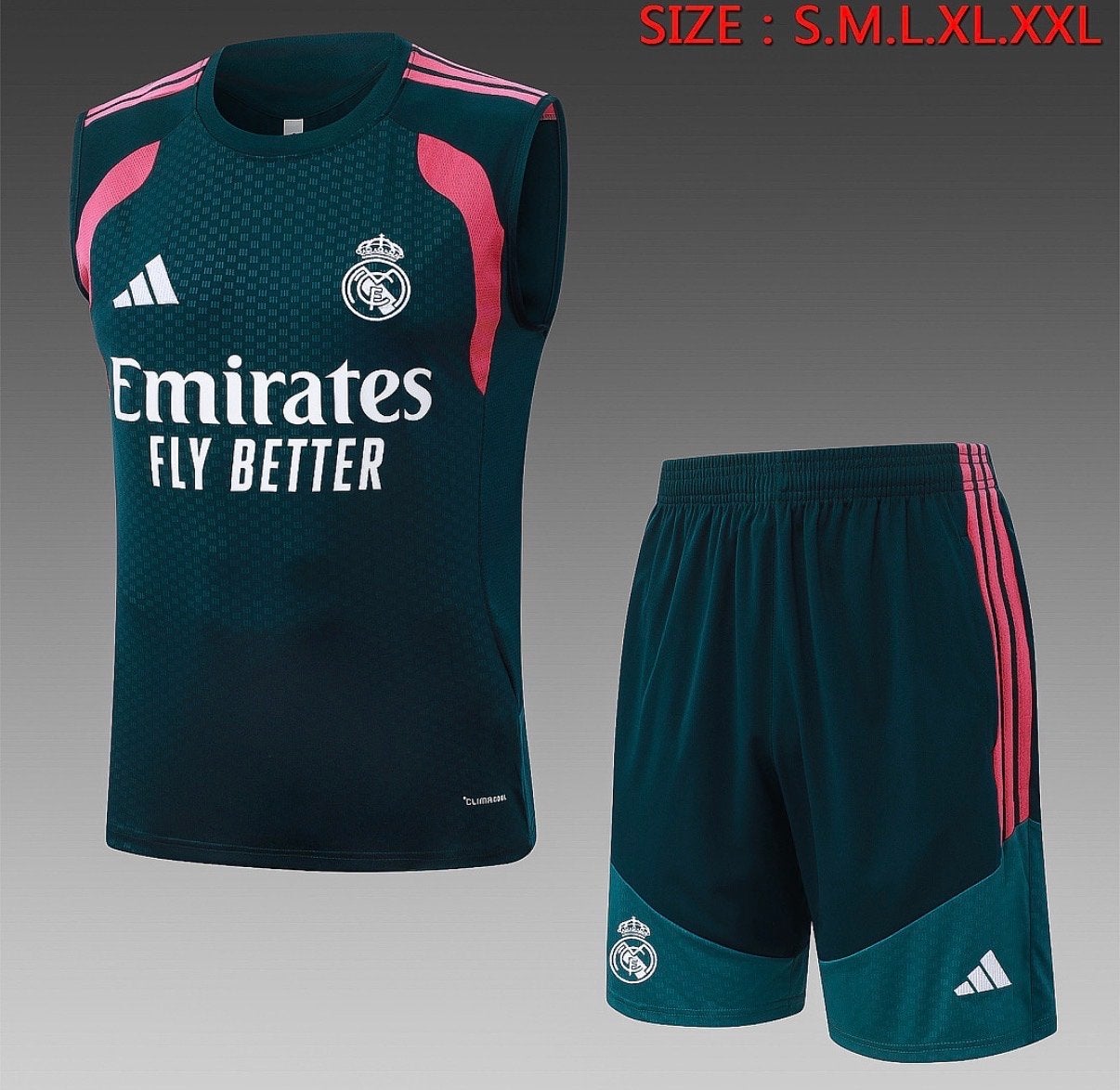 Real Madrid Trainingspak Mouwloos  met naam rugnummer, Maat S, Verzenden, Nieuw, Trainingspak