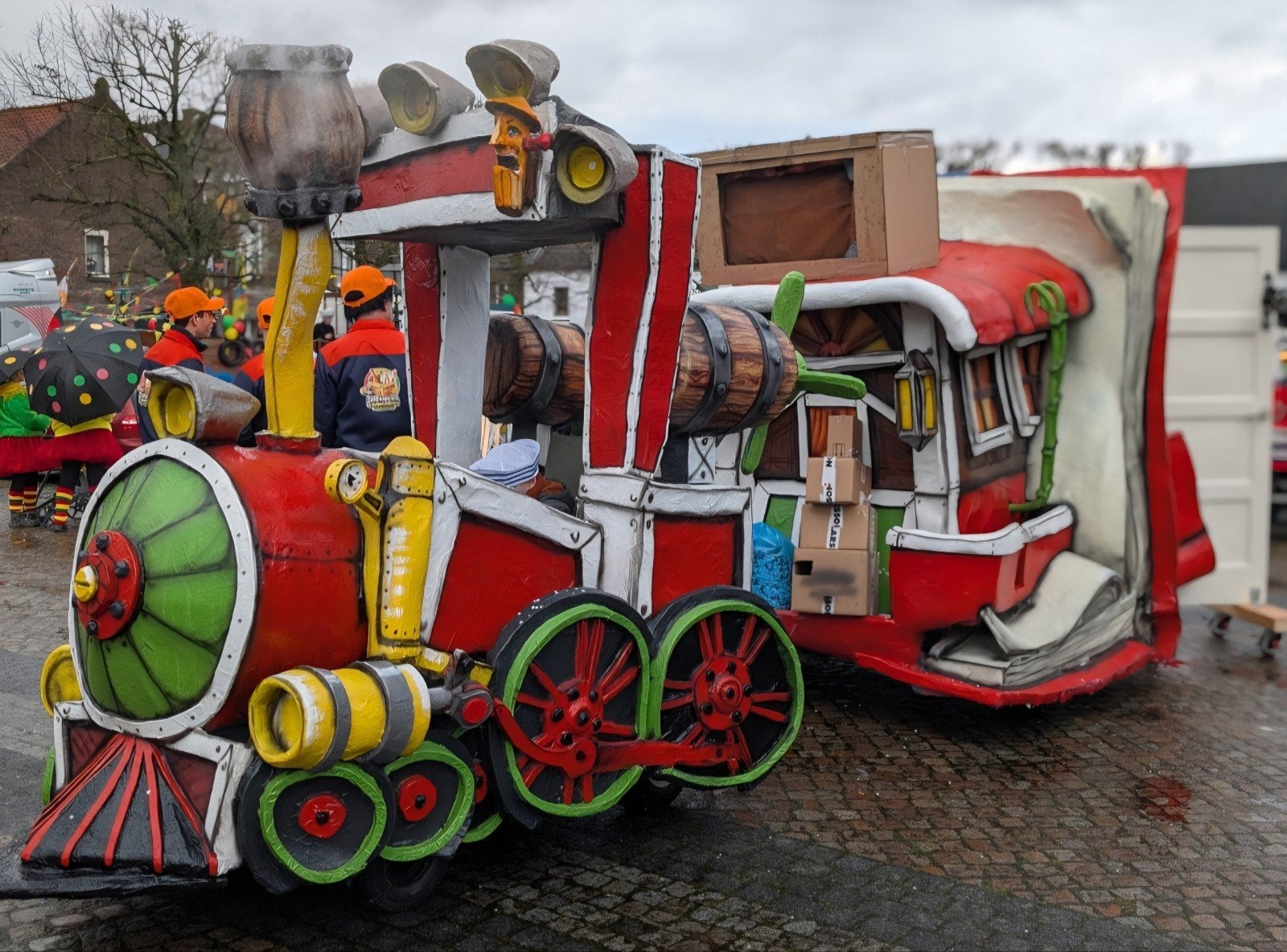 Carnavalswagen locomotief incl. aanhanger, Ophalen, Zo goed als nieuw, Overige typen, Carnaval