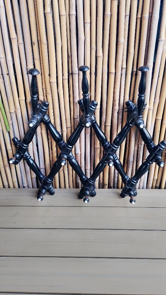 Antiek Frans houten accordeon rek met porseleinen knoppen, Antiek en Kunst, Curiosa en Brocante, Ophalen