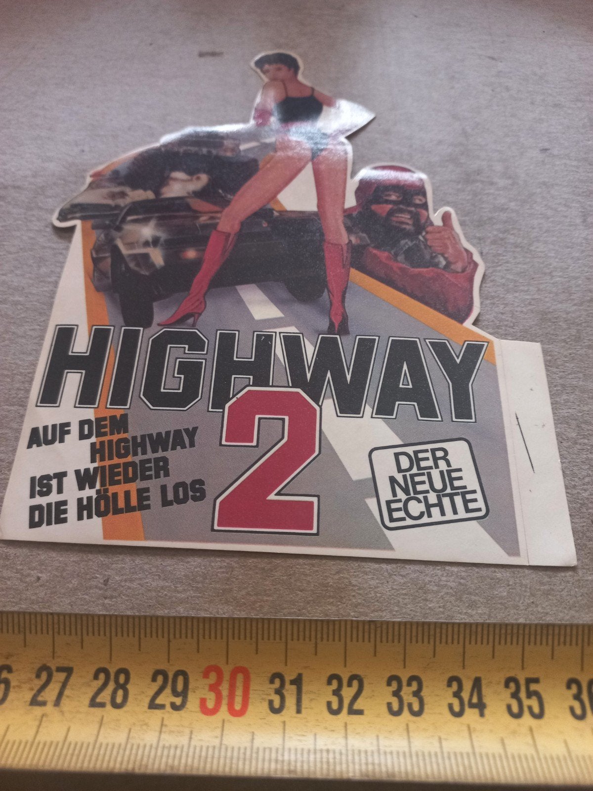 Vintage Highway 2 Sticker - Auto's & Pin-up, Ophalen of Verzenden, Gebruikt