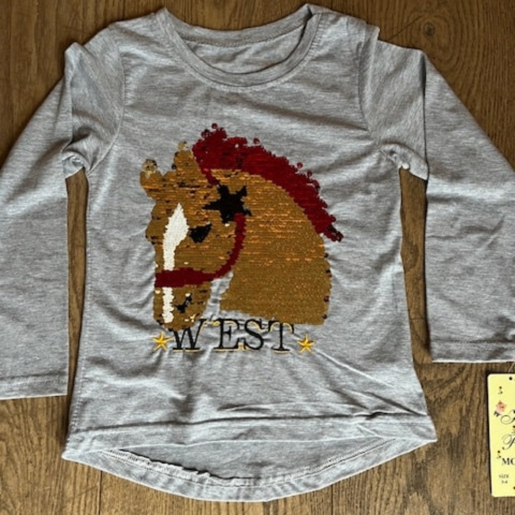 Shirt met paardenprint pailletten maat 98/104 NIEUW, Dieren en Toebehoren, Paardrijkleding, Kinderen, Nieuw, Ophalen of Verzenden