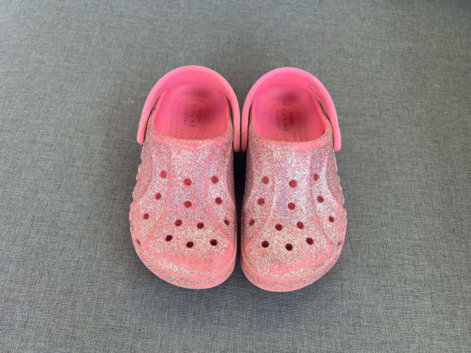 Roze glitter Crocs voor meisjes maat 28-29, Ophalen of Verzenden, Gebruikt, Meisje, Schoenen