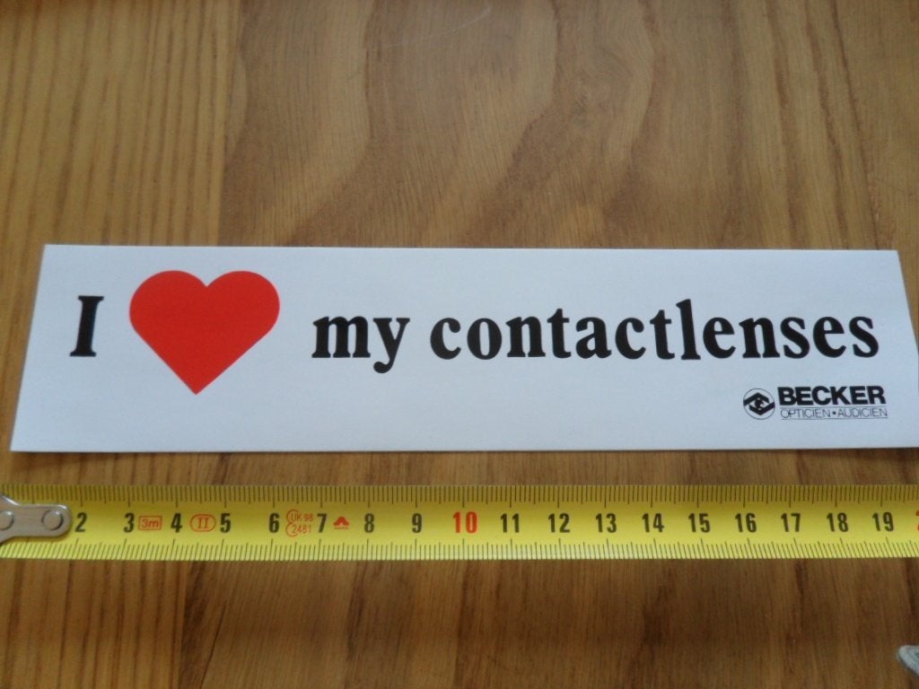 sticker I love my contactlenses BECKER Opticien Audicien, Verzamelen, Ophalen of Verzenden, Zo goed als nieuw