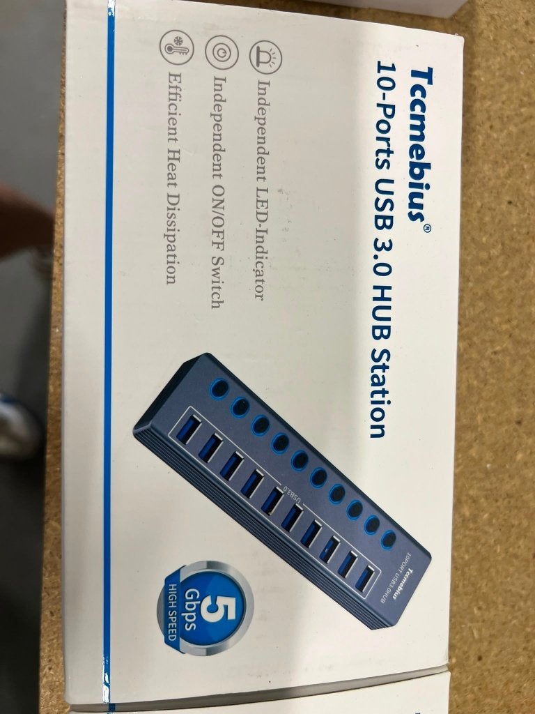 Tecmebius 10-Poorts USB 3.0 Hub -(Nieuw/In doos), Computers en Software, Dockingstations, Ophalen of Verzenden, Nieuw, USB-hub