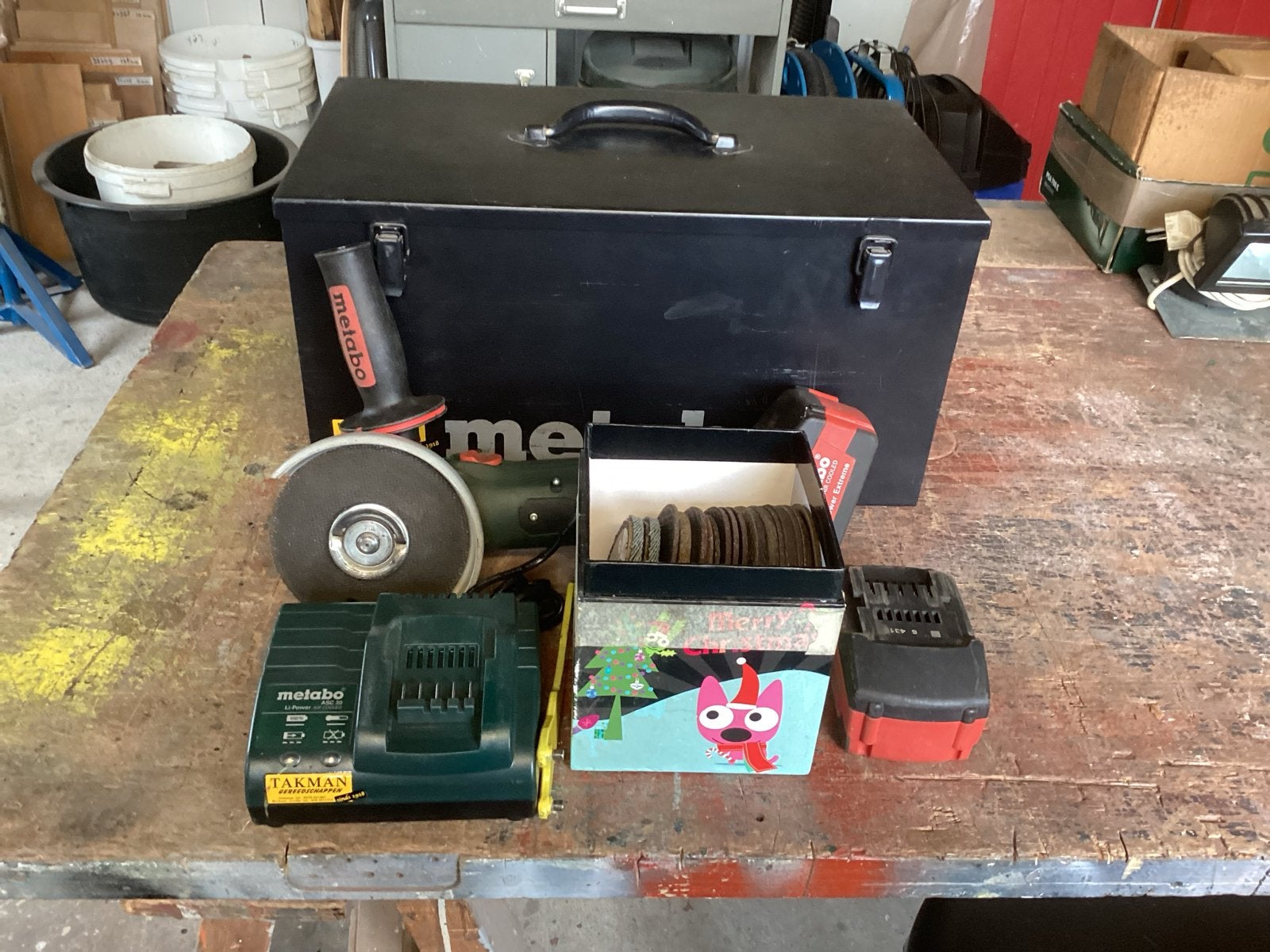 Metabo Accu Haakse Slijper W 18 LTX 125 Inox met accessoires, Ophalen of Verzenden, Gebruikt, Minder dan 700 watt, Haakse handslijpmachine