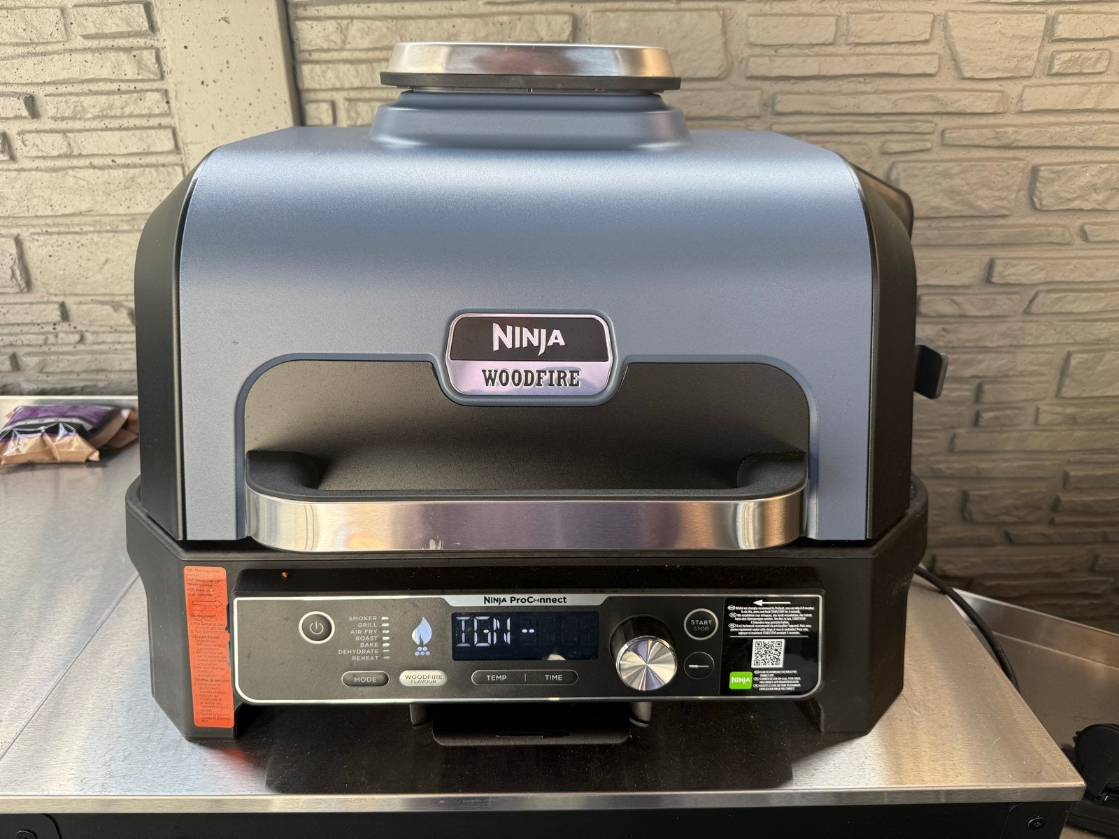 Ninja Woodfire Pro Connect Elektrische BBQ Grill & Smoker, Ophalen, Zo goed als nieuw