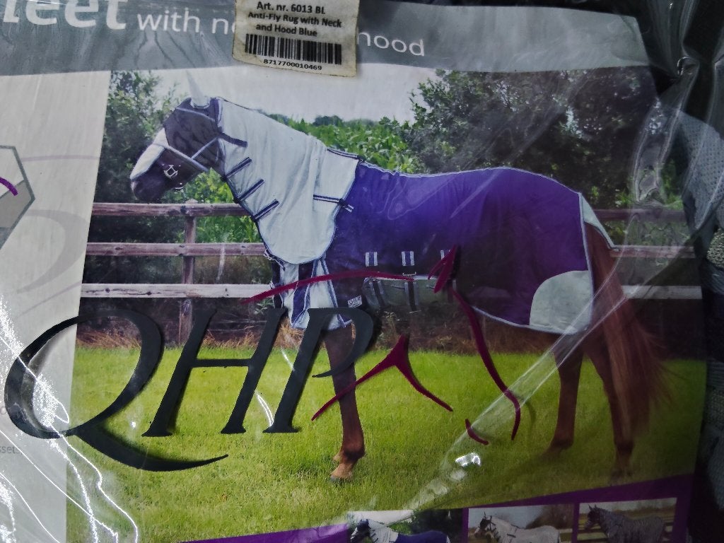 Vliegendeken QHP blue 145 cm, Dieren en Toebehoren, Paarden en Pony's | Dekens en Dekjes, Ophalen of Verzenden, Nieuw, Vliegendeken