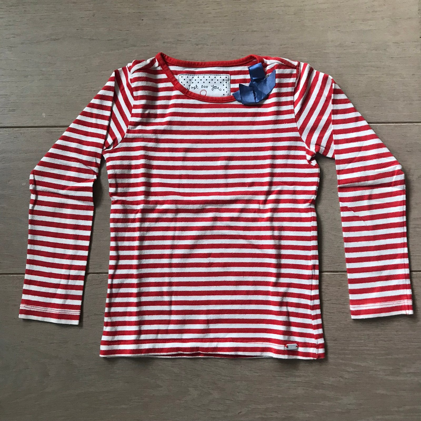 Longsleeve/trui rood wit gestreept maat 116 Frendz, Ophalen of Verzenden, Zo goed als nieuw, Meisje, Shirt of Longsleeve