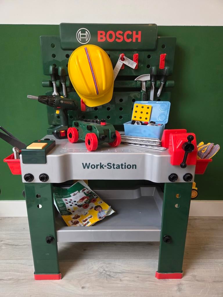 Bosch Workstation voor de jonge timmerman, Kinderen en Baby's, Speelgoed | Educatief en Creatief, Ophalen, Gebruikt, Bouwen