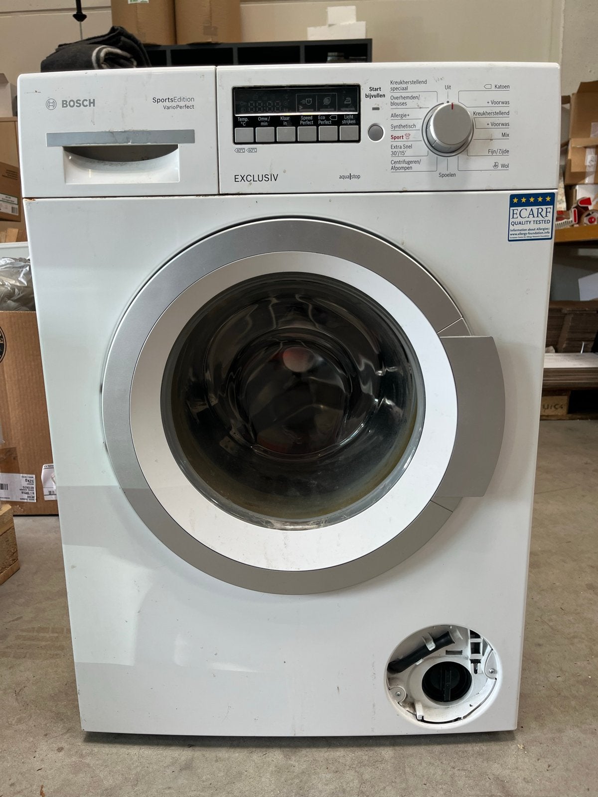 Bosch SportsEdition VarioPerfect wasmachine, Witgoed en Apparatuur, Wasmachines, Ophalen, 1200 tot 1600 toeren, Gebruikt, 8 tot 10 kg