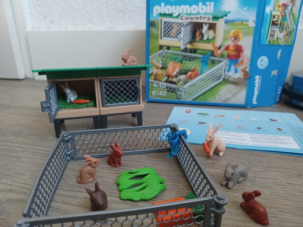 Playmobil Country Konijnenhok met buitenren - 6140, Complete set, Overige typen, Ophalen of Verzenden, Zo goed als nieuw