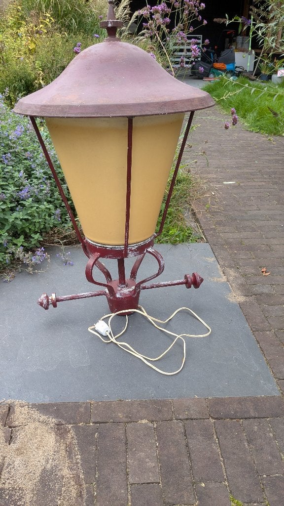 vintage Amsterdamse straatlantaarn, Ophalen, Gebruikt, Staal, Staande lamp