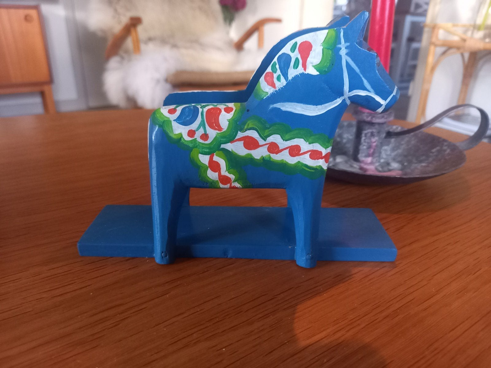Blauw Dala Paardje - (variant). Brievenstander / Servetten, Ophalen of Verzenden