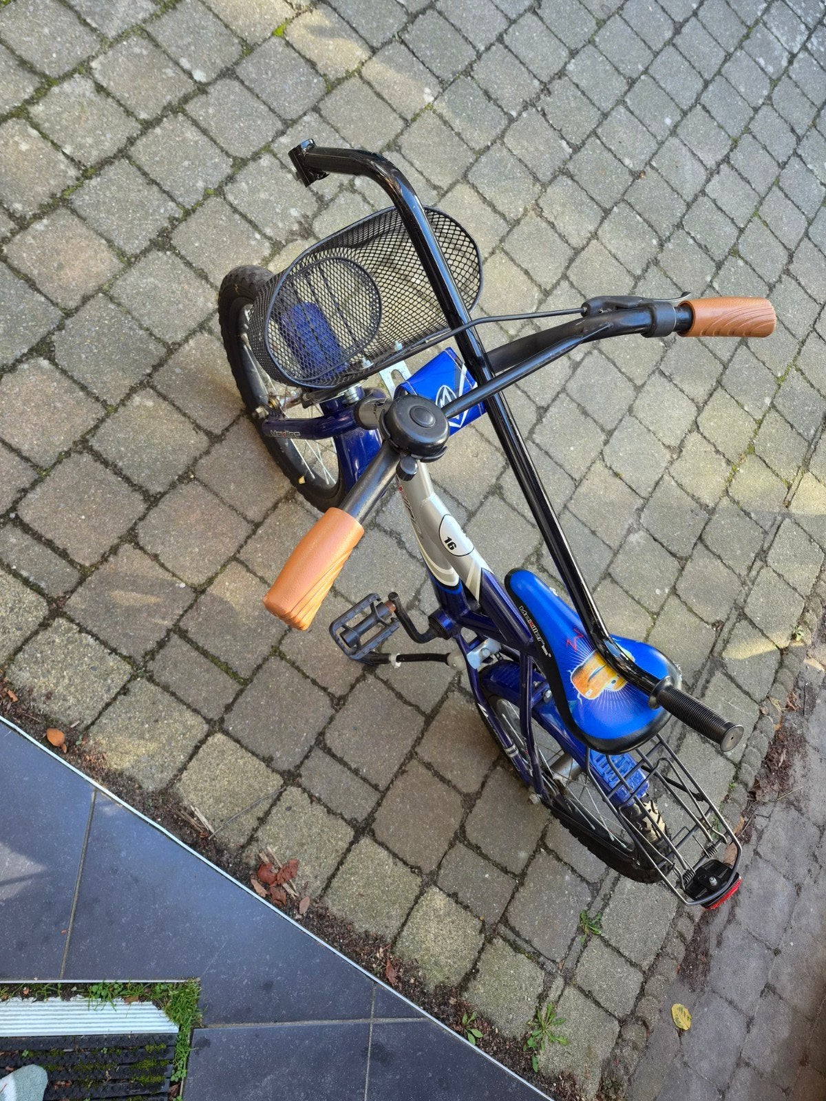 16 inch kinderfiets met duwstang, Fietsen en Brommers, Ophalen, Gebruikt, 16 tot 20 inch