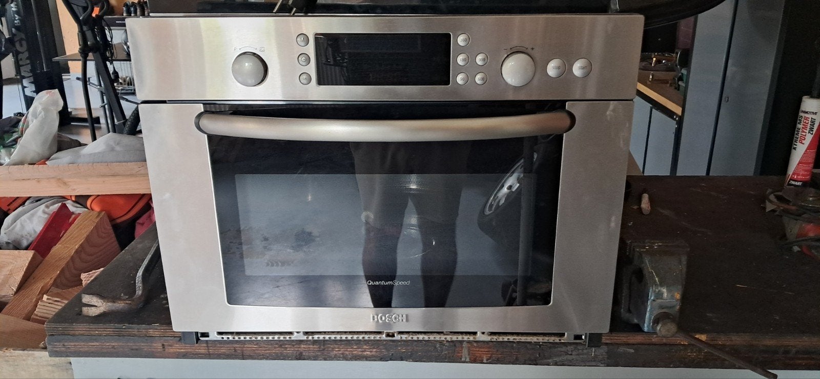Bosch HLK4555EU Combi-oven - Inbouw - Zilver, 45 tot 50 cm, Gebruikt, Combi-oven, Inbouw