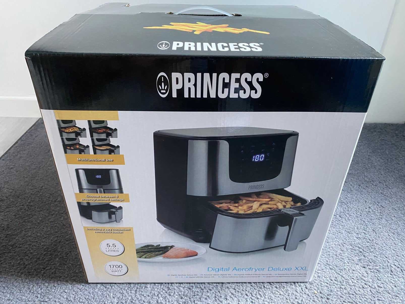 Princess digitale airfryer xxl, nieuw in doos, Witgoed en Apparatuur, Ophalen, Zo goed als nieuw, Airfryer XXL, 1500 gram of meer