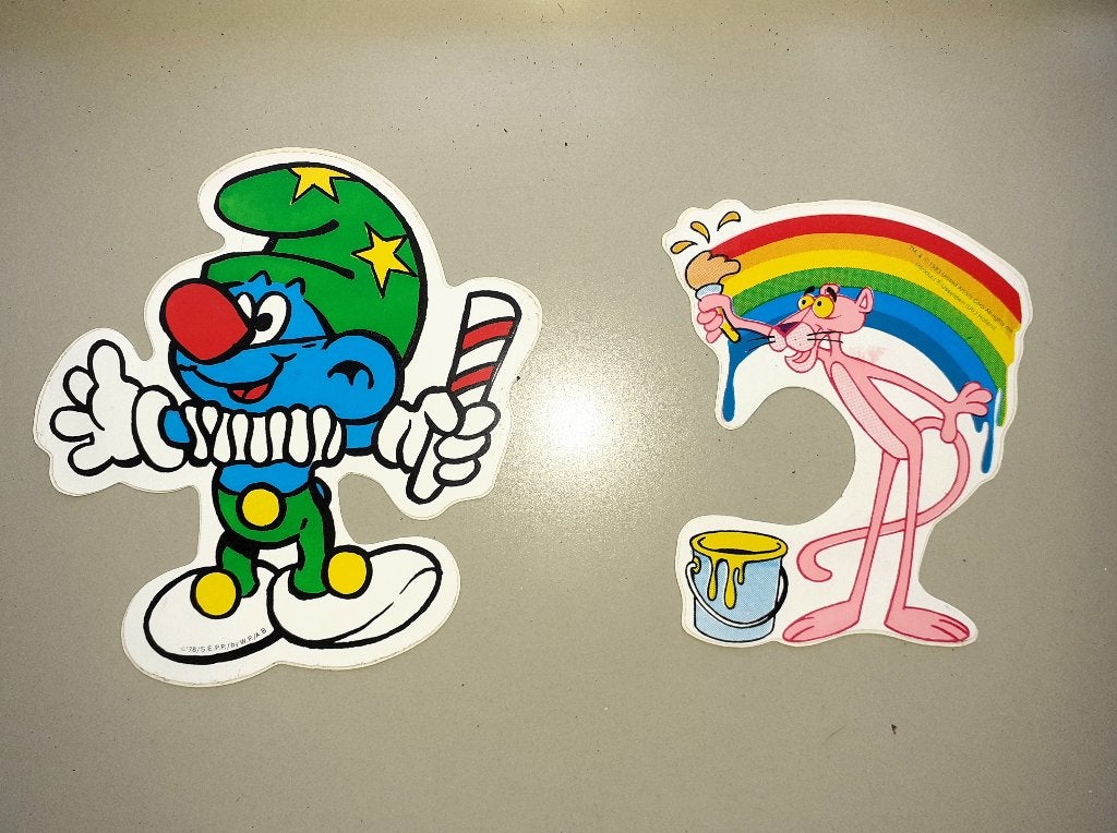 sticker smurf en pink panther, Ophalen of Verzenden, Zo goed als nieuw