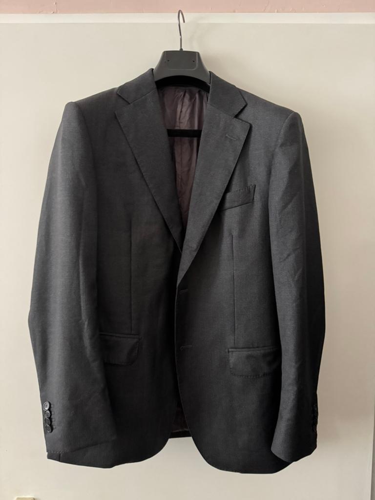 Suitsupply 2-delig Super 110 Wol antraciet, mt 48 + W30., Kleding | Heren, Kostuums en Colberts, Ophalen of Verzenden, Zo goed als nieuw