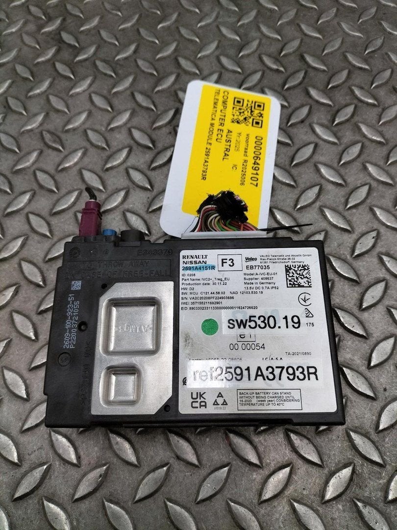 RENAULT AUSTRAL COMPUTER ECU 2591A3793R 2023, Auto-onderdelen, Ophalen of Verzenden, Gebruikt, Stiba lid