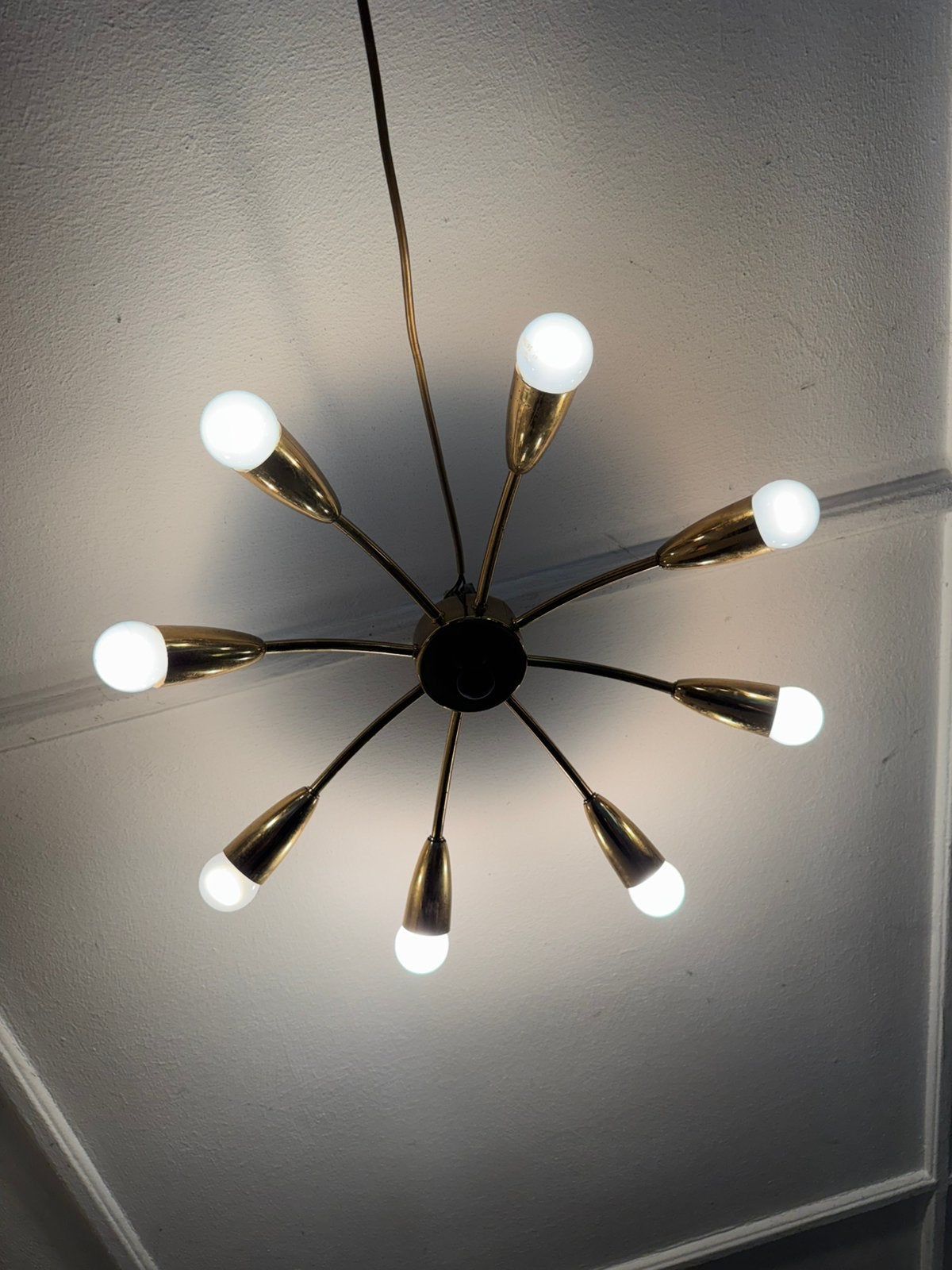 Plafondlamp,sixties,zeventies,Rockabilly,Mid-Century,vintage, Huis en Inrichting, Gebruikt, Vintage, E14 (klein), Ophalen of Verzenden