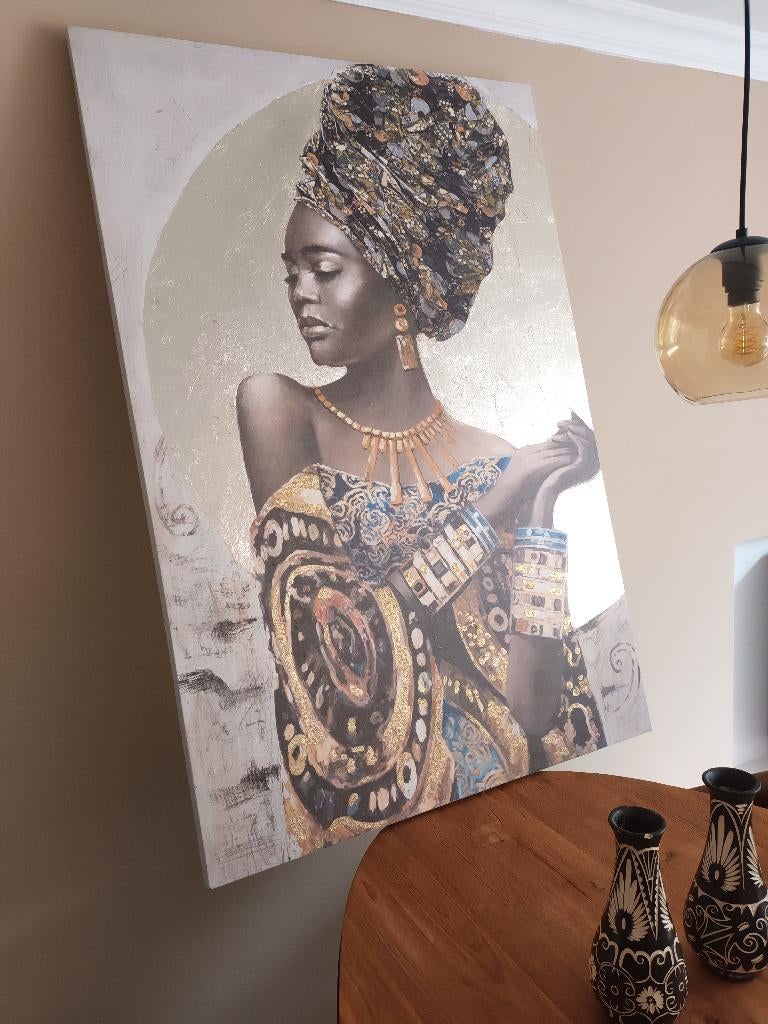Schilderij van vrouw, Ophalen, 125 cm of meer, Zo goed als nieuw, Schilderij